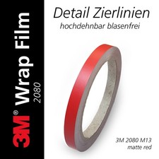 €1,49/m Zierstreifen 3M 2080 Auto Boot Felgen, 3-12mm x 10m, matte red M13 Folie