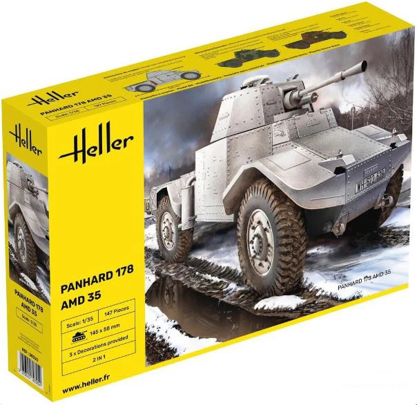 KIT MODELLINO MILITARE HELLER CARRO ARMATO PANHARD 178 MODELLISMO SCALA 1:35 - Immagine 4 di 4