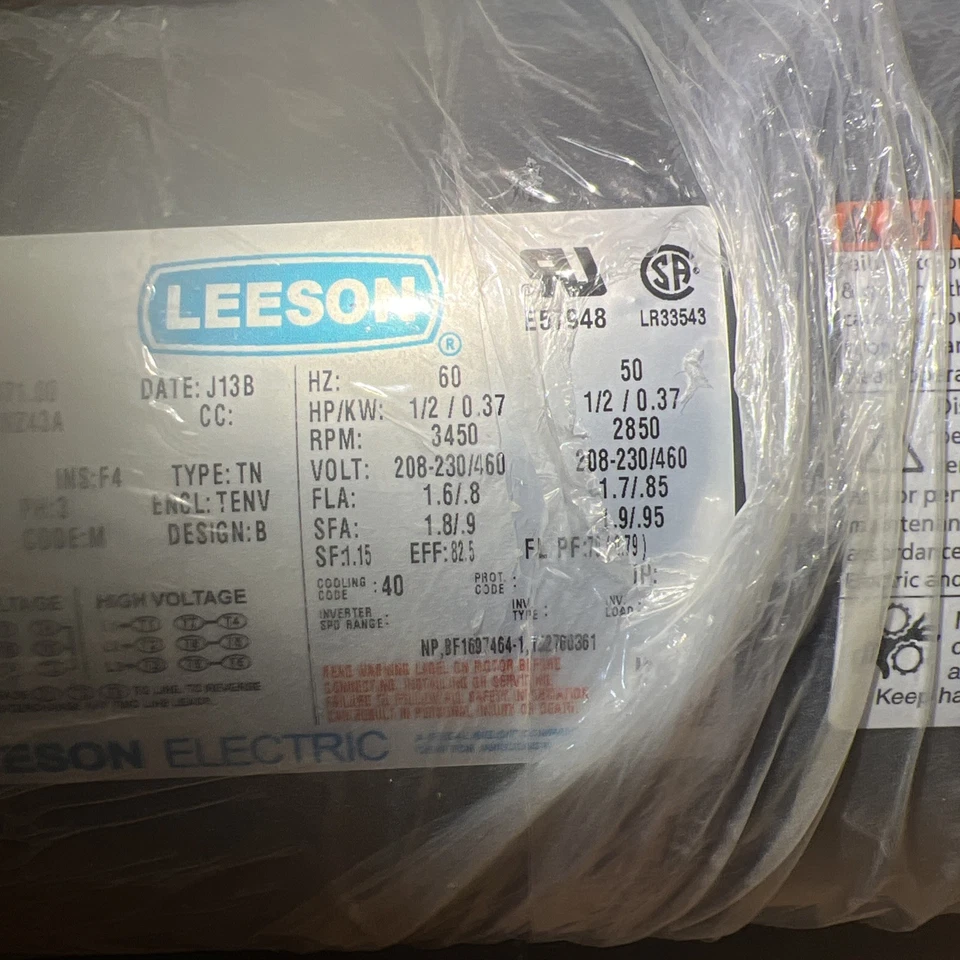 Leeson 117471.00 Motor 1/2 Hp - Model C6T34NZ43A - Image 4 of 4