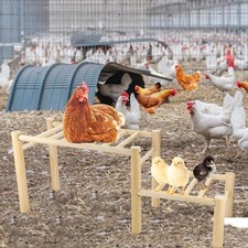 Chicken Coop Perch Stand Roosting Bar Wooden Easy Assembly Gym Toy Habitat Decor