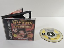 Worms Armageddon Sony PlayStation 1 PS1 Black Label Case & Disc MicroProse 1999