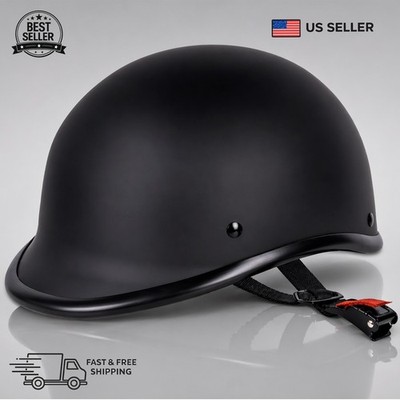 Motorcycle Helmet Half Shell Hawk Style Open Face DOT Approved Matte Black, M