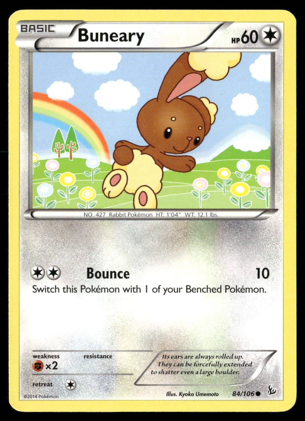 Buneary 84/106 Common Flashfire Pokemon Lightly Played