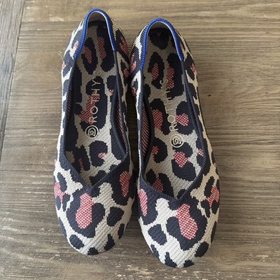 Rothy's The Flat Big Red Cat Animal Print Round Toe Flats Retired Women Size 8