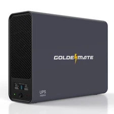 Goldenmate LiFePO4 UPS 1000VA/600W Battery Backup, Pure Sine Wave for PC Router