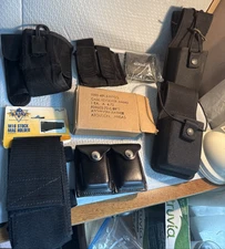 Ww2 , Korean Era military police pouch lot OF 9 FLASH LIGHT HOLDERS MAGAZINE HOL