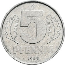 DDR, 5 Pfennig, 1968 A