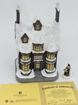 Hawthorne Harry Potter Village Tomes and Scrolls with Professor Flitwick COA