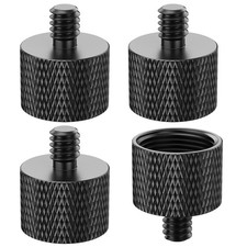 4 PCS 5/8 Female To 1/4 Male Mic Stand Screw Adapter Camera Mount Tripod Set