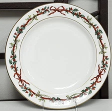 Royal Worcester HOLLY RIBBONS Round Platter 12" England Never Used BRAND NEW