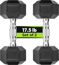 New Hand Weights Hex Dumbbell Set 2.5  65 lb Rubber Encased