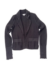 Women's Iro Wool Open Front Black Cardigan - Size S