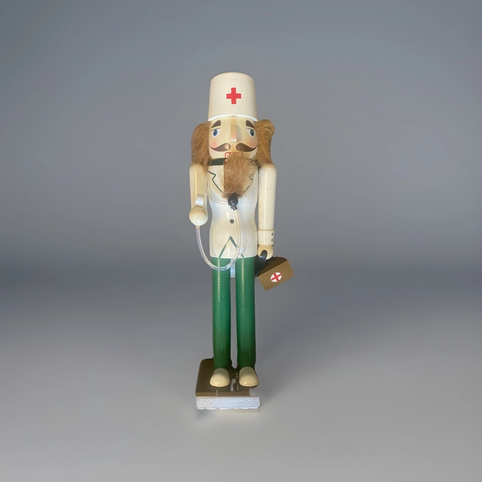 Doctor Nutcracker Man Male Stethoscope Bag Mustache Christmas