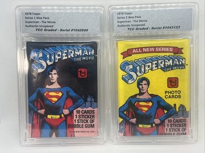 1978 Topps Superman The Movie Lot Of 2 Wax Pack Authentic Unopened Encapsulated