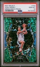 2021-22 Josh Giddey Score Green Disco Prizm /5 Rookie RC PSA 10