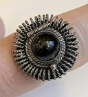 Vtg TAXCO Mexico Sterling Silver Poison Locket Ring Adjustable Cabochon Eagle