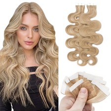 Benehair Ash Blonde Bleach Blonde Seamless Skin Weft Tape in Human Hair Extensio
