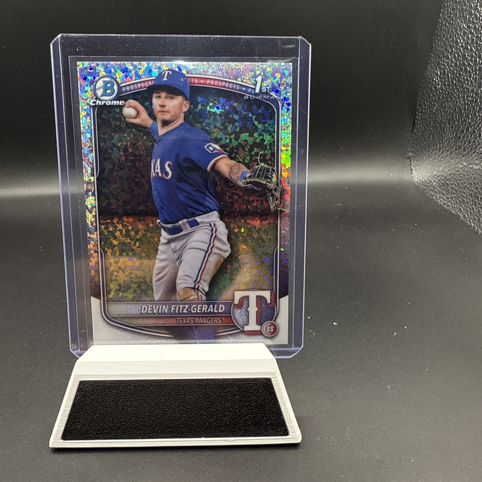 Devin Fitz-Gerald 2025 Bowman 1st Chrome #BCP-158 Mini Diamond Rangers SP RC