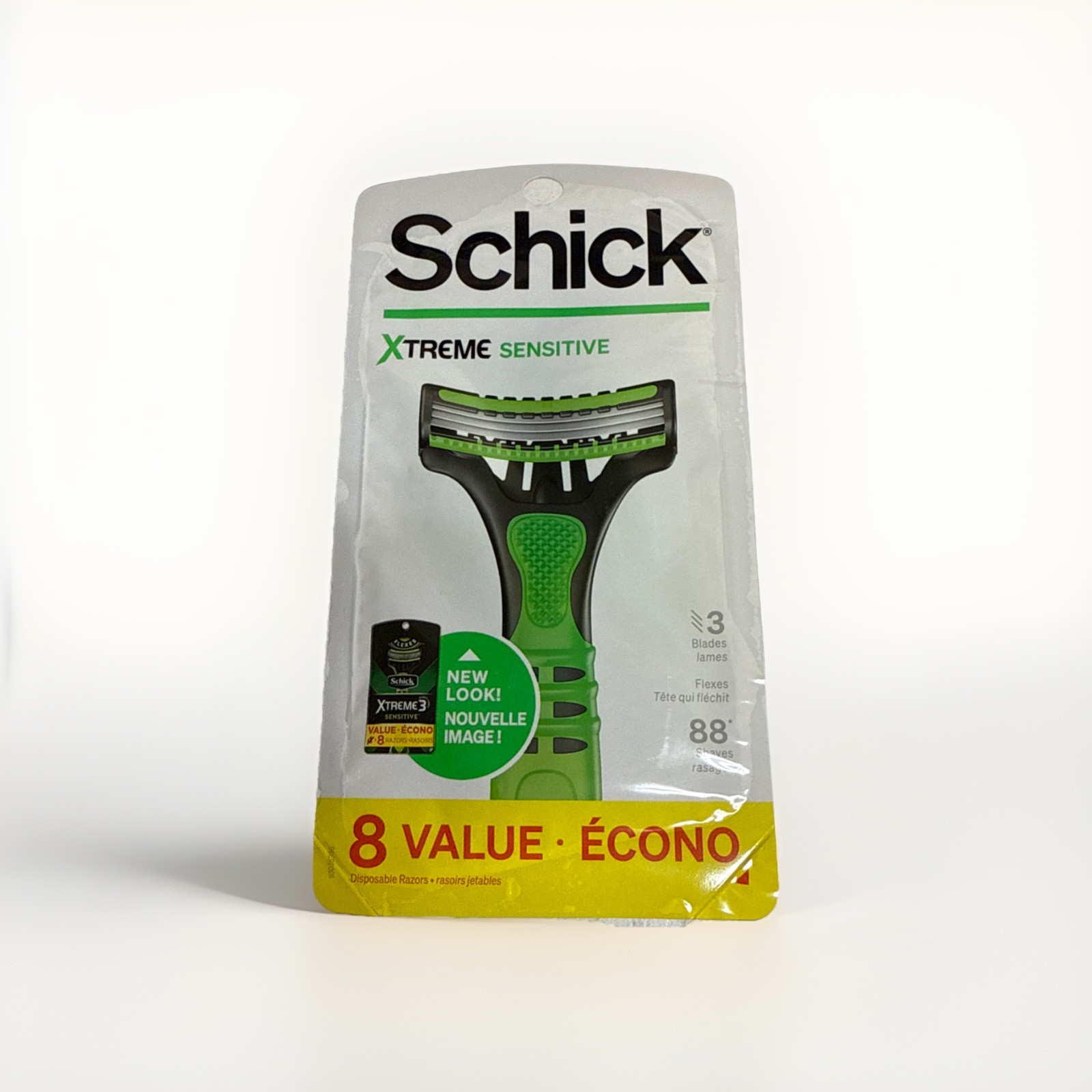 Schick Xtreme Sensitive Men's Disposable Razors (8ct) 3 Blades Free Shipping