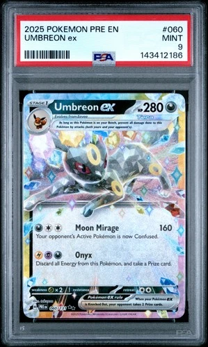 2025 POKEMON PRE EN-PRISMATIC EVOLUTIONS #060 UMBREON EX PSA 9