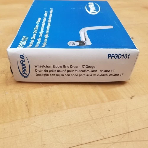 ProFlo PFGD101, Wheelchair Elbow Grid Drain, 17 Gauge, 1-1/4" x 6" - NEW - Picture 2 of 4