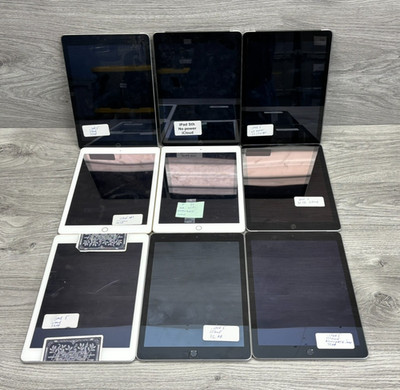 READ LOT OF 9 Apple iPad (5th & 6th Gen) 32 GB FOR PARTS - AS -IS - ISSUES