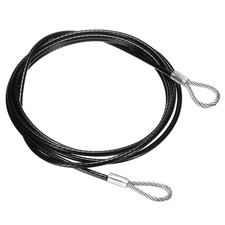 118 Inch Safety Cable Lock, 1 Pcs 304 Stainless Steel Security Wire Rope Black