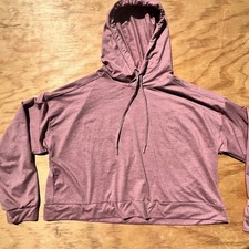 All In Motion Womens Mauve Pink Heathered Cropped Hoodie Activewear Large L