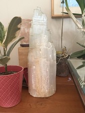 Extra Tall Selenite Tower With Lamp