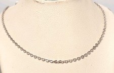 19" Diamond Cut Flat Link Necklace Sterling Silver