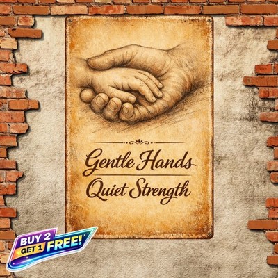 Hands That Hold Hearts Theme Funny 8x12 Metal Tin Sign Office Wall Art