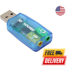 USB 2.0 Sound Card External 5.1 Channel 3D Mic Speaker Virtual Audio PC Adapter