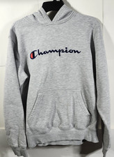 Hoodie Boy's Large Sweatshirt Champion Logo Pullover Gray