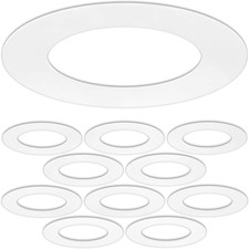 10 Pack Gloss White Goof Trim Ring for 4" Inch Recessed Can Lighting down Light,