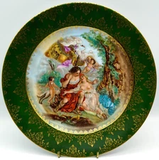 Antique Royal Vienna Style Thun Klosterle Porcelain Plate Nude Cupid Mythology