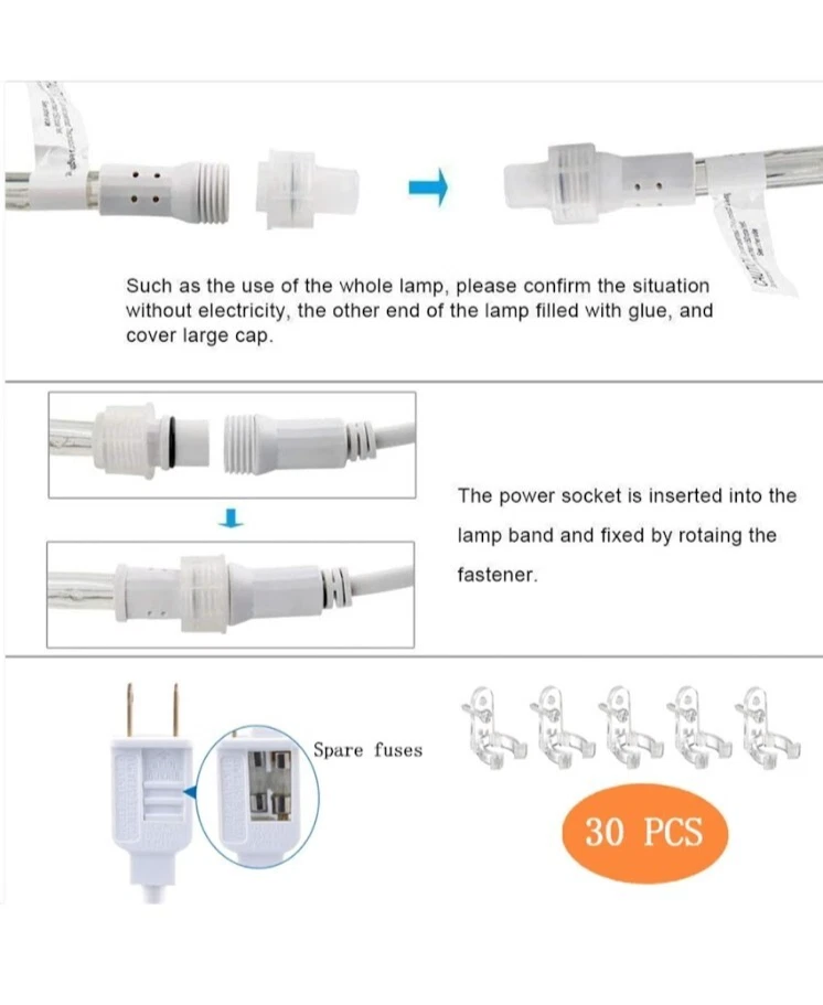 100 Feet 720LED Rope Lights,2-Wire Low Voltage Waterproof Rope Lights Out&INdoor - Image 3 of 4