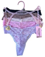 JUICY COUTURE Women s 5 Pack No Panty Lines Lace Thong Panties Size L Multicolor