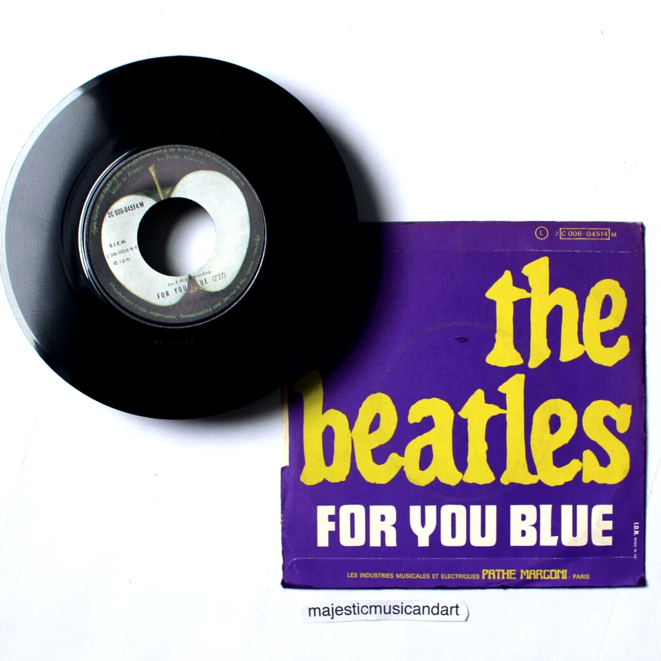 RARE COVER MONO THE BEATLES LONG WINDING ROAD FOR YOU BLUE 7" VINYL GET BACK ERA - Image 4 of 4
