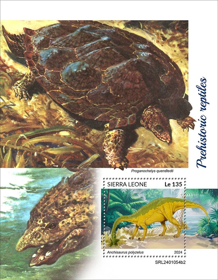 Prehistoric Reptiles MNH Stamps 2024 Sierra Leone S/S - Image 1 of 1