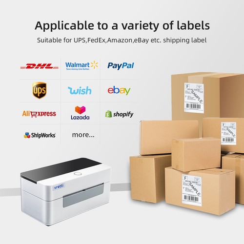 Impresora de etiquetas de envío térmico directo VRETTI Bluetooth 4x6 POSHMARK ETSY MERCARI - Imagen 6 de 14