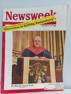 DEC 28 1953 NEWSWEEK  DR NORMAN Vincent PEALE ''Christmas Is Getting Somewhere''
