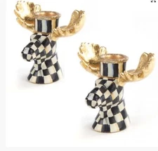 Mackenzie Childs Moose Candlesticks- Set of 2