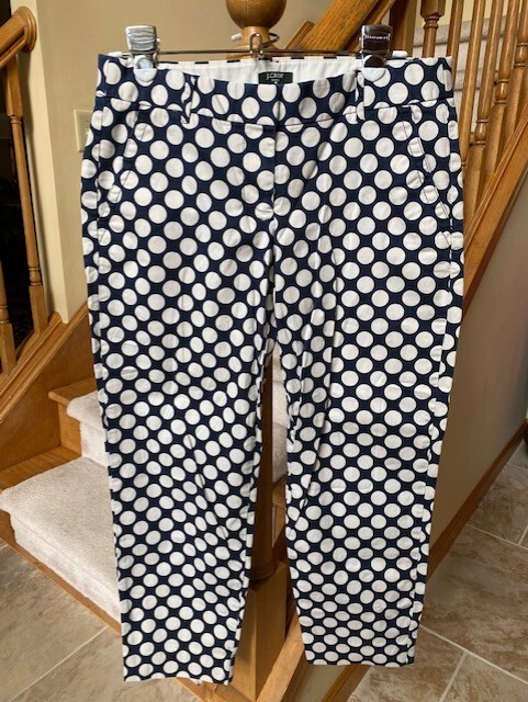 J. Crew Womens City Fit Polka Dot Skimmer Pants Style #69412