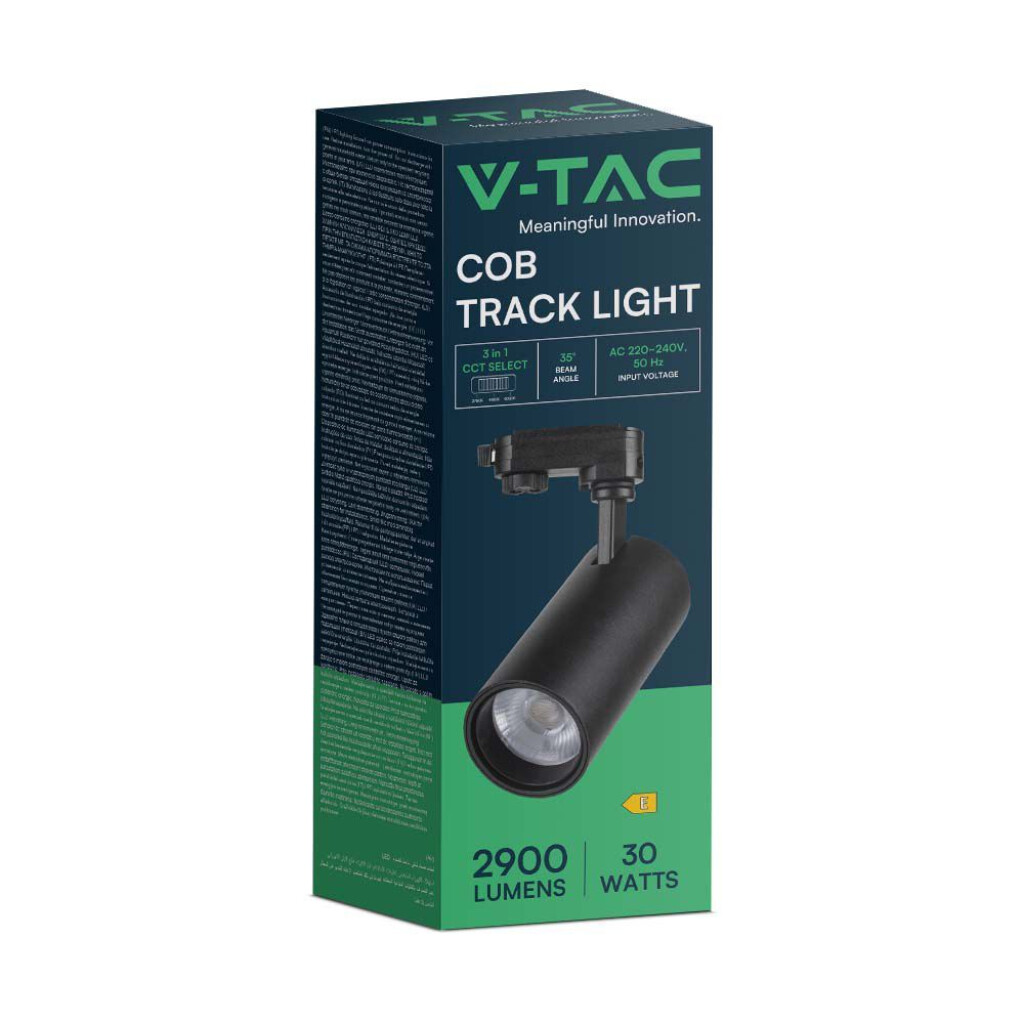 Proiettore Binario Trifase LED 30W 3in1 Nero SKU 8 | Alta Resa COB 2900lm