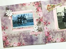 Family Scrapbook Pages, Premade Heritage Scrapbook Layout, Family Pages