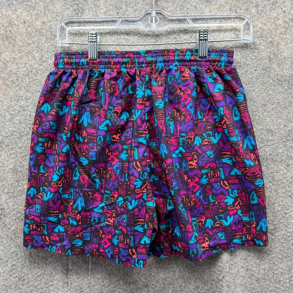 Винтажные мужские шорты Reebok средний фиолетовый плавки США геометрический 80-х/90-х - Изображение 2 из 4