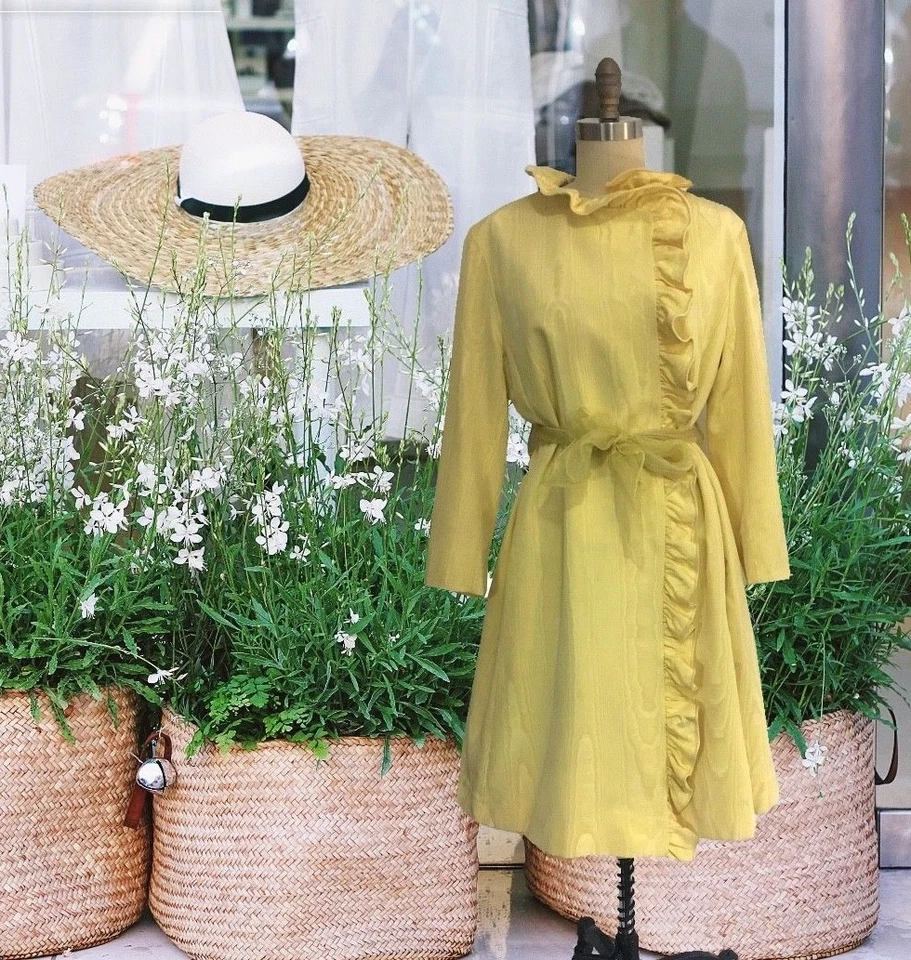 Abrigo de resorte impermeable Tom Fallon For Lord & Taylor Butter Yellow MOD años 60-L Foto 4 de 4