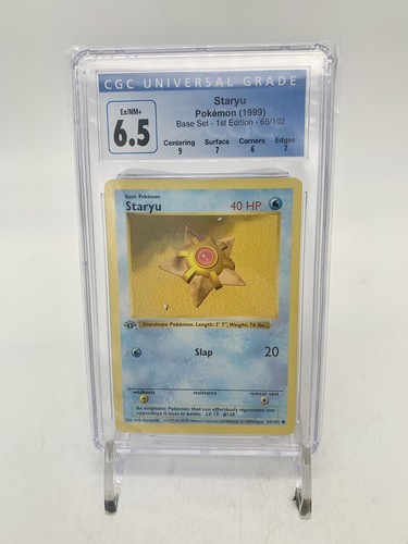 Staryu Pokemon Base Set 1999 1st Ediditon Shadowless 65/102 CGC 6.5 EX/NM+ - 第 1/2 張圖片