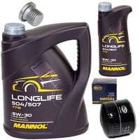 MotoröL Set 5W30 6 Liter + ÖLfilter SM 5084 + Schraube FüR VW Transporter V 2.0