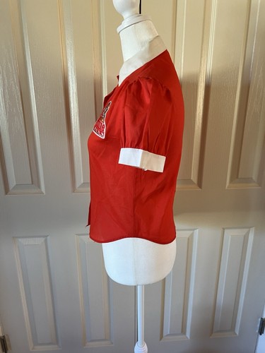 Vintage Annie shirt red button up w/patch 1981 Tribune Company Syndicate girl L - Picture 7 of 15